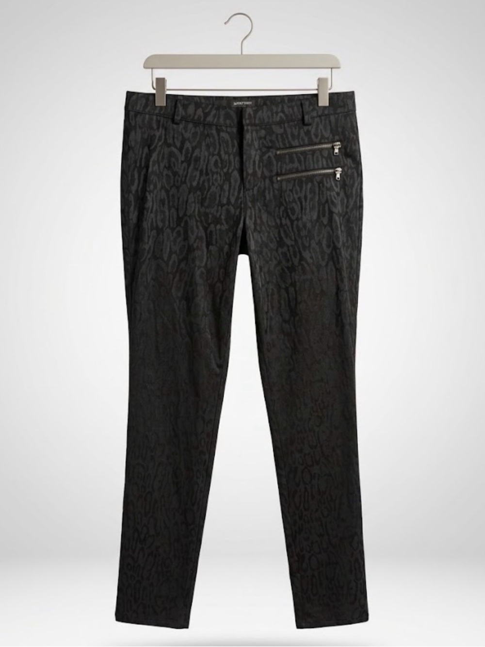 JAY GODFREY Black Jacquard Slim Dress Pants/ Zip Details/ NWOT / 6 / 28”-waist